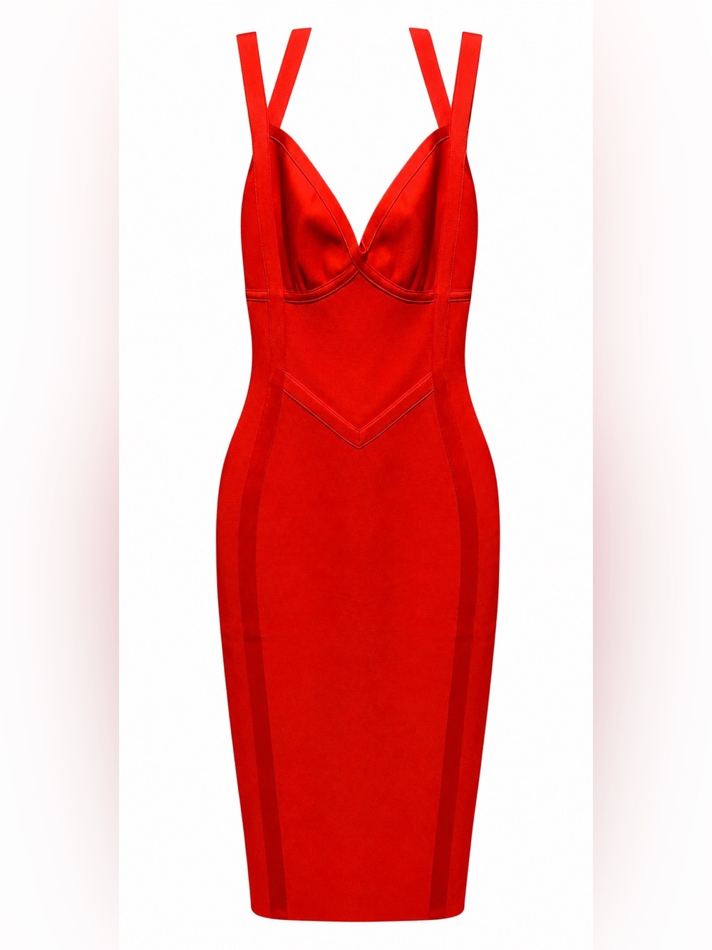 NWT RoseDress Red Bandage Bodycon Midi Dress Size Small Sweetheart Neckline